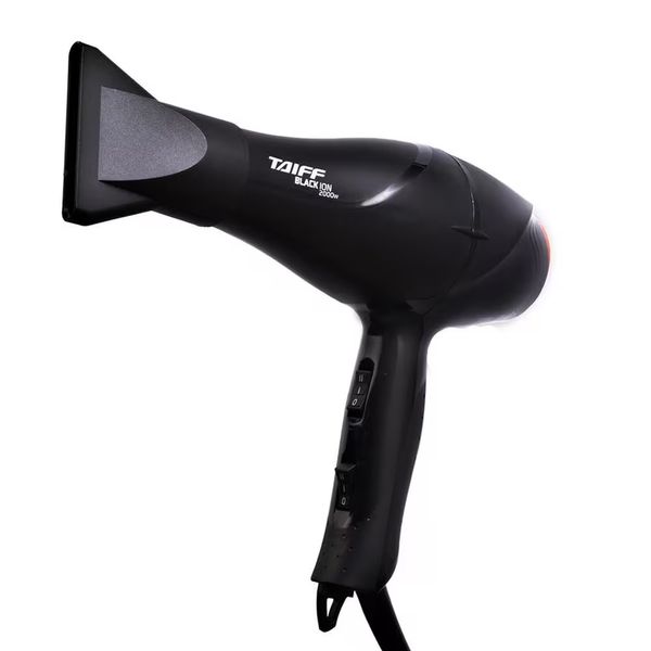 Secador de Cabelo Black Ion 2000W Íons Negativos 2 Velocidades Preto Taiff Black / 110V