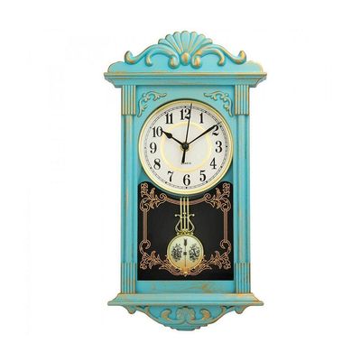 Relógio Parede Clássico Retrô Azul 41x21cm