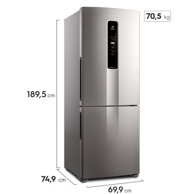 Geladeira Electrolux Frost Free Inverter 490L Experience Inverse cor Inox Look (IB51S) 220V