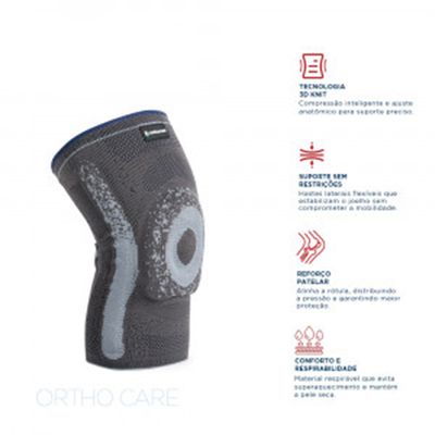 Joelheira Knit Ortho Care Dellamed P / Cinza Chumbo