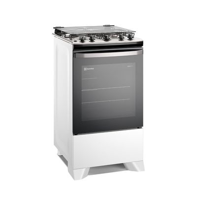 Fogão a Gás de Piso 4 Bocas Electrolux em Inox com VaporBake, - FE4IB Branco / Bivolt
