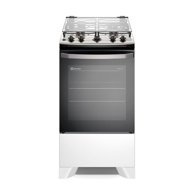 Fogão a Gás de Piso 4 Bocas Electrolux em Inox com VaporBake, - FE4IB Branco / Bivolt