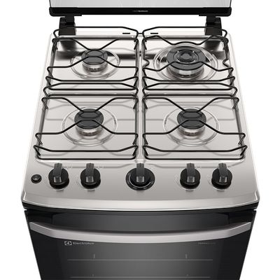 Fogão a Gás de Piso 4 Bocas Electrolux em Inox com VaporBake, - FE4IB Branco / Bivolt