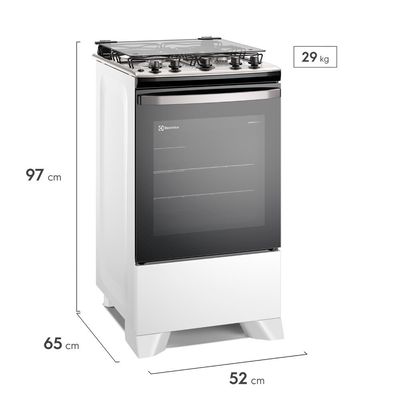 Fogão a Gás de Piso 4 Bocas Electrolux em Inox com VaporBake, - FE4IB Branco / Bivolt