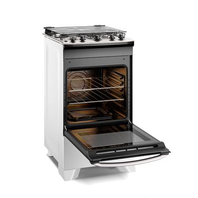 Fogão a Gás de Piso 4 Bocas Electrolux em Inox com VaporBake, - FE4IB Branco / Bivolt