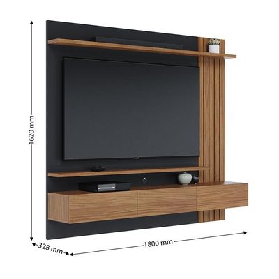 Home Suspenso Juriti 180cm 3 Portas Basculantes - Ssx Multicoisas Cor Noce Milano/preto Fosco