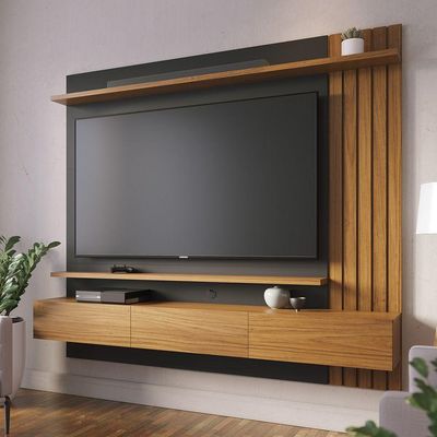 Home Suspenso Juriti 180cm 3 Portas Basculantes - Ssx Multicoisas Cor Noce Milano/preto Fosco