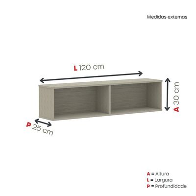 Nicho De Parede 300x1200mm Castanheira Natural