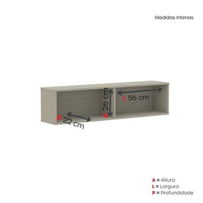 Nicho De Parede 300x1200mm Castanheira Natural