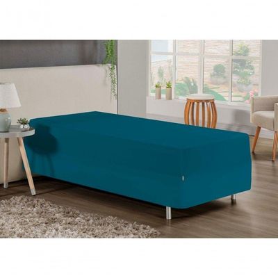 Jogo De Cama Solteiro Nobre 2 Peças Luva De Box 55cm De Altura Malha 100% Algodão - Petróleo