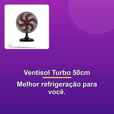Ventisol Ventilador Turbo 50cm Vermelho 220v
