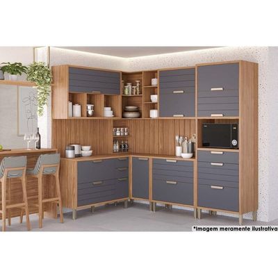 Armário Aéreo P/ Cozinha Eloise Porta Tempero 52 Cm Cinamomo - Mgm