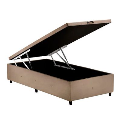 Base para Cama Box Solteiro com Baú p/ Colchão 88cm S. Design Marrom