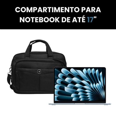 Pasta De Trabalho Masculina Executiva Para Notebook Reforçada Impermeável Em Poliéster  Plus  Yin's