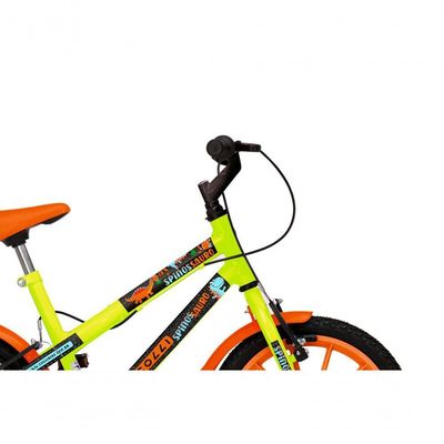 Bicicleta Dinos Spinossauro Aventuras, Aro 16, Quadro 12, Com Freios V-brake, Com Rodas De Apoio E Capa Corrente