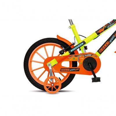 Bicicleta Dinos Spinossauro Aventuras, Aro 16, Quadro 12, Com Freios V-brake, Com Rodas De Apoio E Capa Corrente