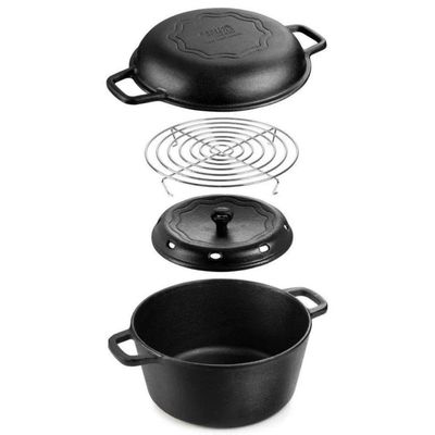 Panela De Defumação 24 Cm 5,7 L Em Ferro Fundido Panela Mineira