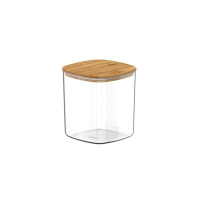 Conjunto De Potes Herméticos Keep 6 Peças Transparente Com Tampa De Bambu Ou