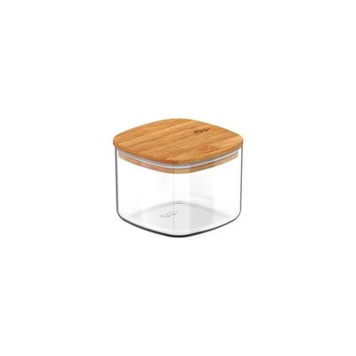 Conjunto De Potes Herméticos Keep 6 Peças Transparente Com Tampa De Bambu Ou
