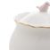 Açucareiro Birds De Porcelana 300ml Branco, Dourado E Rosa Wolff
