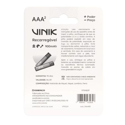 Pilha Recarregável Aaa 900mah C-2