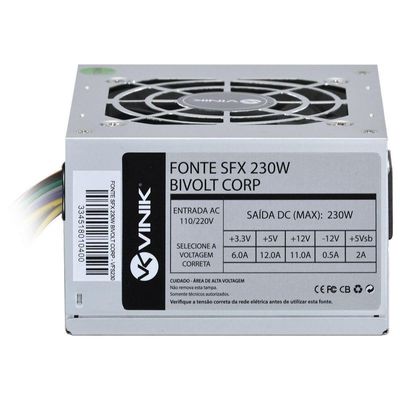 Fonte Gabinete Slim Sfx 230w Real Bivolt Corp