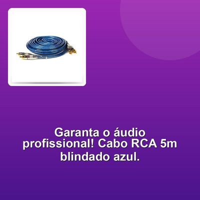 Cabo Rca 2x2 Nwt Profissional Blindado Azul 5m