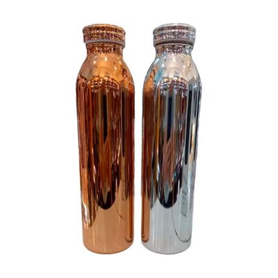 Garrafa Térmica Aço Inoxidável Parede Dupla Modelo Espelhada 600ML Conserva Quente e Frio Prata