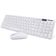 Kit Teclado E Mouse Sem Fio Wifi Usb 1600dpi 2.4ghz Slim Pc Branco