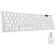 Kit Teclado E Mouse Sem Fio Wifi Usb 1600dpi 2.4ghz Slim Pc Branco