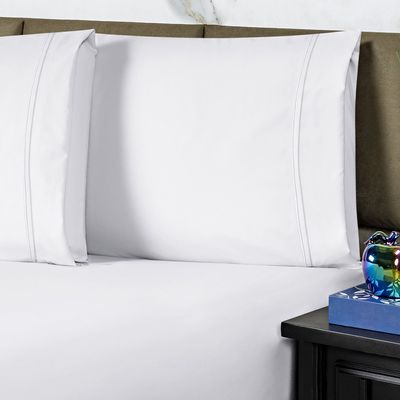 Jogo de Cama Lençol Queen Conforto Percal 300 Fios 3 Peças - Branco