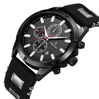 Relógio Phillip London Masculino Ref:Pl80069612m Pr N Cronógrafo Black