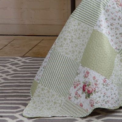 Kit Cobre Leito Colcha Casa Scarpa Mix Queen Estampado Dupla Face Floral 3 Peças - Naiara