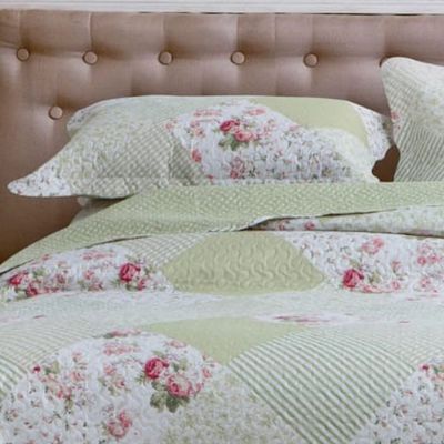 Kit Cobre Leito Colcha Casa Scarpa Mix Queen Estampado Dupla Face Floral 3 Peças - Naiara