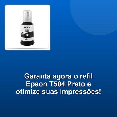 Refil Tinta Epson T504 Preto