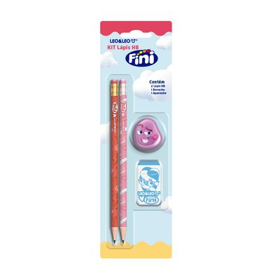 Kit Lapis Grafite HB Fini Com 2 Lapis, 1 Borracha e 1 Apontador Leonora