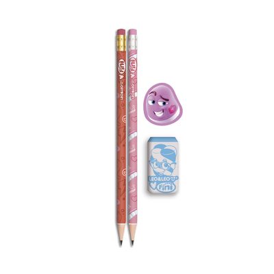 Kit Lapis Grafite HB Fini Com 2 Lapis, 1 Borracha e 1 Apontador Leonora