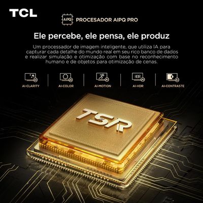 Smart TV 85 Polegadas 4K 85C8K QD-Mini LED 144Hz Google TV Zero Border TCL Cinza / Bivolt