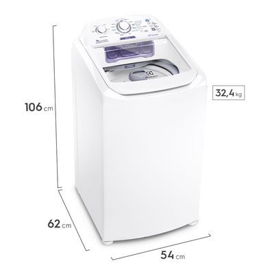 Máquina de Lavar Electrolux 8,5kg Branca Turbo Economia com Jet&Clean e Filtro Fiapos (LAC09) 127V