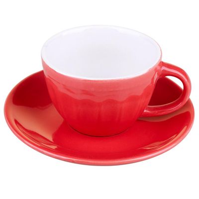 Conjunto 6 Xícaras 80ml com Pires Cazza Vermelho Vermelho