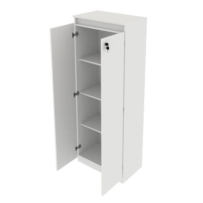 Armário Alto com Tranca para Escritório Home Office ME4151 MDP Branco - Gran Belo
