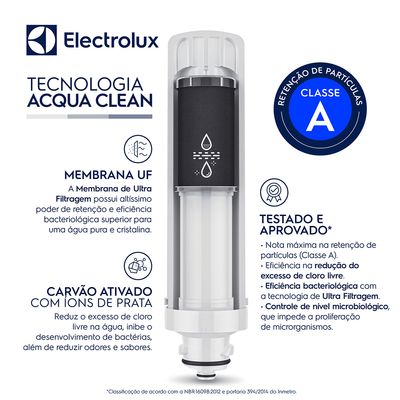 Filtro/Refil Original para Purificador de Água Electrolux PA21G / PA26G / PA31G – Refil longa duração: troque a cada 12 meses Não se aplica