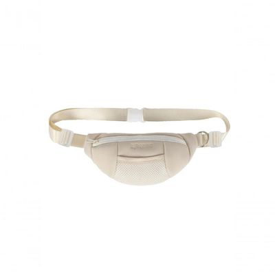 Pochete Pet Transversal Pequena Para Passeio Camp Com Argola E Porta Saquinho - Bege Bege
