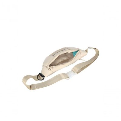 Pochete Pet Transversal Pequena Para Passeio Camp Com Argola E Porta Saquinho - Bege Bege