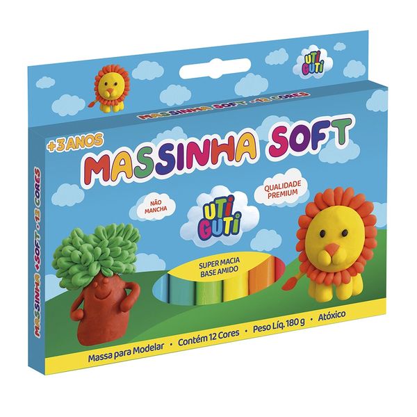 Massa de Modelar Canson Soft Utiguti Base de Amido com 12 Cores 180g