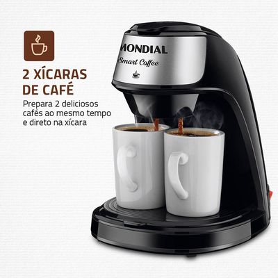 Cafeteira Elétrica Mondial Smart Coffe 500w C-42-2x-bi Preto/inox 220v