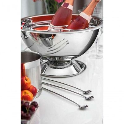 Champanheira Tramontina Rotonda 42cm Em Aço Inox Com Suporte Para 4 Garrafas