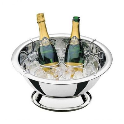 Champanheira Tramontina Rotonda 42cm Em Aço Inox Com Suporte Para 4 Garrafas