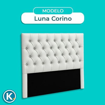Cabeceira Estofada King Luna Nature Material Sintético Branco 193x136