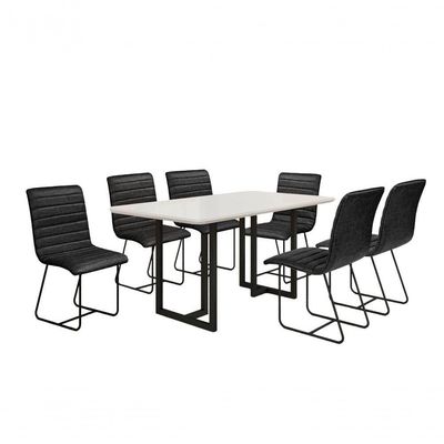Conjunto De Jantar Itália Com 6 Cadeiras Base Goiás Bm Tubulares Off White-courissimo 134